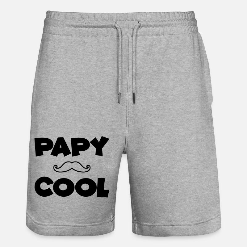 tee shirt papy cool - Short de jogging bio TRAINER Stanley/Stella unisexe - gris chiné