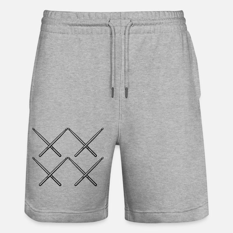 Drummer Drumsticks - Stanley/Stella Trainer Unisex Organic Jogging Shorts - heather grey
