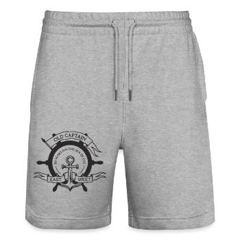 70 Jahre - Stanley/Stella Unisex Bio Joggingshorts Trainer  - Grau meliert - Vorne - Nik (191cm) & Marisol (170cm)