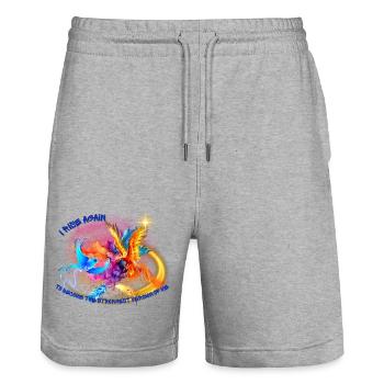 I rise again - Stanley/Stella Unisex Bio Joggingshorts Trainer  - Grau meliert - Vorne - Nik (191cm) & Marisol (170cm)