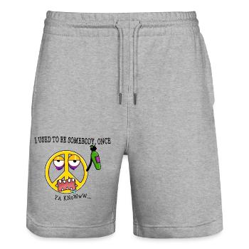 Ivre Paix Symbole Sarcastique Humour Noir Dessin Animé - Short de jogging bio TRAINER Stanley/Stella unisexe - gris chiné - Devant - Nik (191cm) & Marisol (170cm)