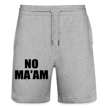 no ma'am - Short de jogging bio TRAINER Stanley/Stella unisexe - gris chiné - Devant - Nik (191cm) & Marisol (170cm)