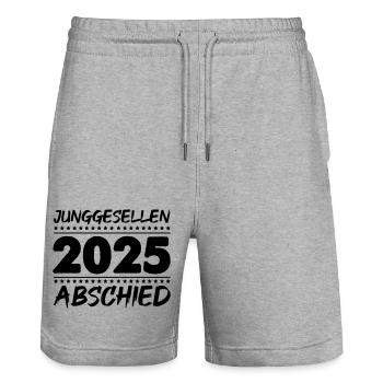 Enterrement de vie de garçon 2025 - Short de jogging bio TRAINER Stanley/Stella unisexe - gris chiné - Devant - Nik (191cm) & Marisol (170cm)