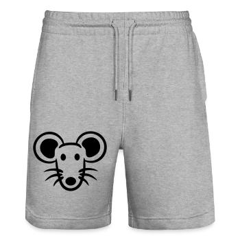 souris souris mignon petit rat rongeur amical - Short de jogging bio TRAINER Stanley/Stella unisexe - gris chiné - Devant - Nik (191cm) & Marisol (170cm)