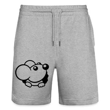 Maus Wand Loch Mauseloch Guckt Süß Lustig Comic - Stanley/Stella Unisex Bio Joggingshorts Trainer  - Grau meliert - Vorne - Nik (191cm) & Marisol (170cm)