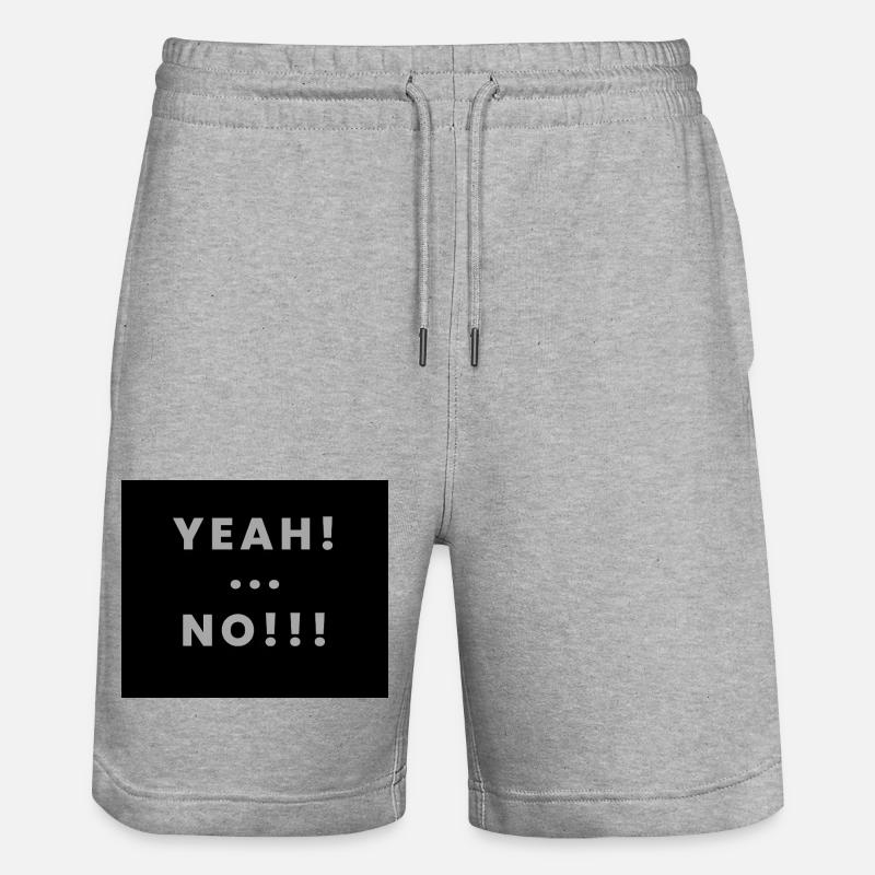 yeah no - Stanley/Stella Unisex Bio Joggingshorts Trainer  - Grau meliert