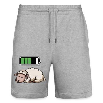 Sheep Sleeping Recharging Night Bedtime - Stanley/Stella Unisex Bio Joggingshorts Trainer  - Grau meliert - Vorne - Nik (191cm) & Marisol (170cm)