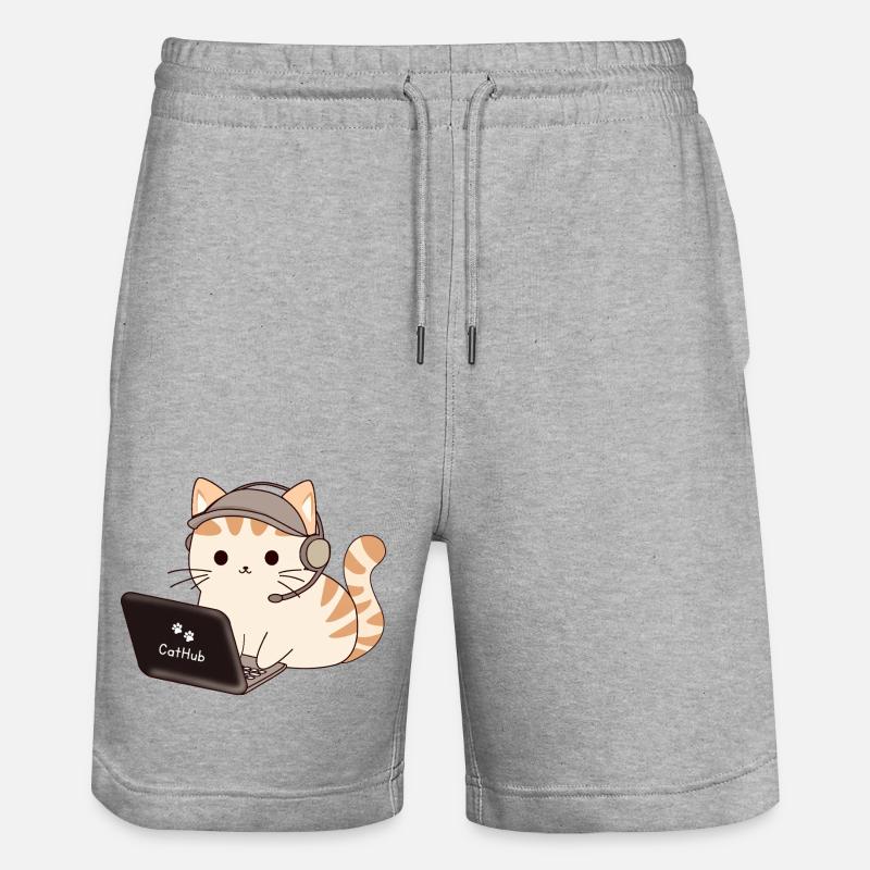 cat programmer - Stanley/Stella Unisex Bio Joggingshorts Trainer  - Grau meliert
