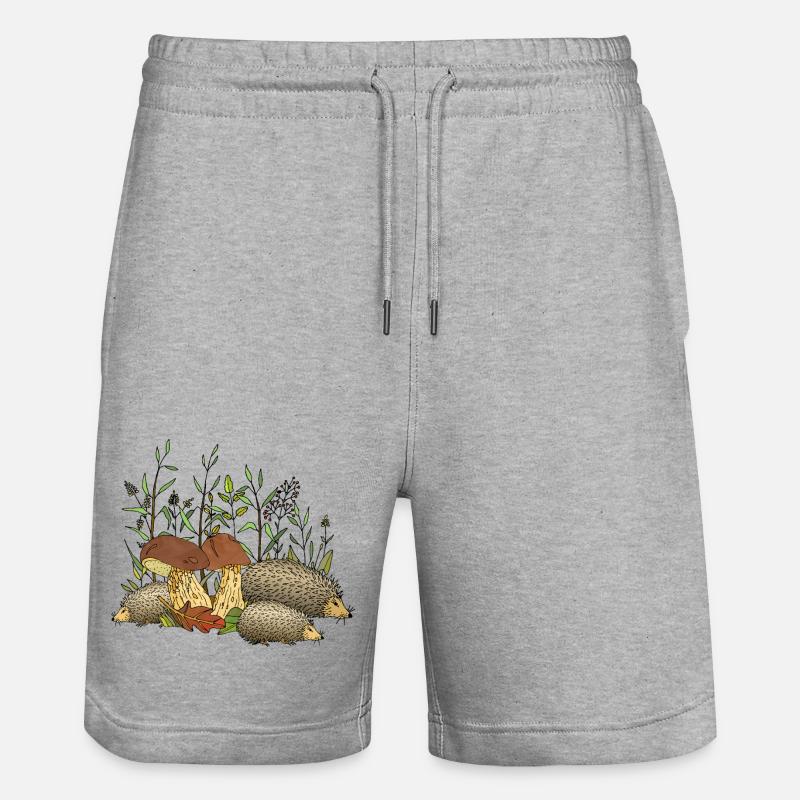 Hedgehogs - Stanley/Stella Trainer Unisex Organic Jogging Shorts - heather grey