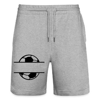 Fußball Soccer - Stanley/Stella Trainer Unisex Organic Jogging Shorts - heather grey - Front - Nik (191cm) & Marisol (170cm)