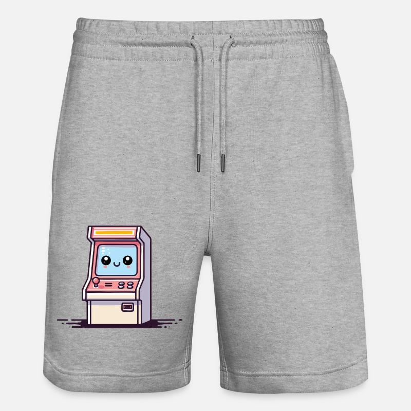 Borne d’arcade heureuse - Short de jogging bio TRAINER Stanley/Stella unisexe - gris chiné
