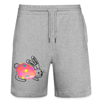 Easter Bunny - Stanley/Stella Unisex Bio Joggingshorts Trainer  - Grau meliert - Vorne - Nik (191cm) & Marisol (170cm)