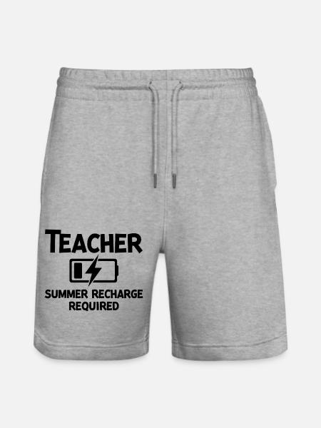 Teacher Summer Recharge Required - Stanley/Stella Trainer Unisex Organic Jogging Shorts - heather grey