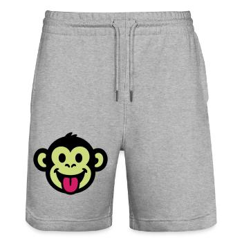 Affe Lustig Comic - Stanley/Stella Unisex Bio Joggingshorts Trainer  - Grau meliert - Vorne - Nik (191cm) & Marisol (170cm)