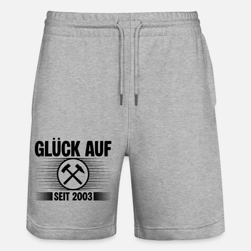 Glueck auf seit 2003 - Stanley/Stella Unisex Bio Joggingshorts Trainer  - Grau meliert