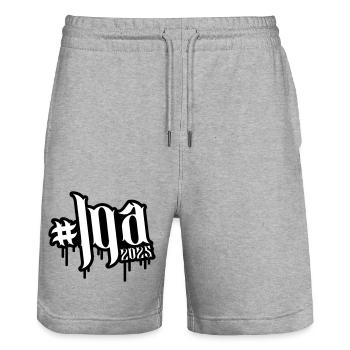 Jga 2025 - Stanley/Stella Unisex Bio Joggingshorts Trainer  - Grau meliert - Vorne - Nik (191cm) & Marisol (170cm)