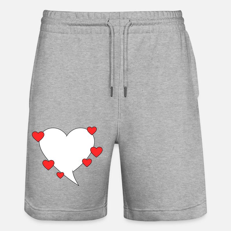 Sprechblase mit Herzen - Stanley/Stella Unisex Bio Joggingshorts Trainer  - Grau meliert