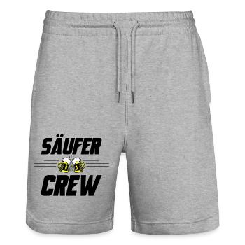 Säufer Crew Bier - Stanley/Stella Unisex Bio Joggingshorts Trainer  - Grau meliert - Vorne - Nik (191cm) & Marisol (170cm)