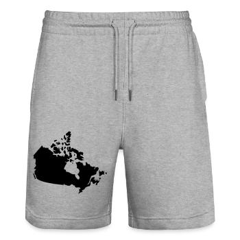 Canada Country - Stanley/Stella Trainer Unisex Organic Jogging Shorts - heather grey - Front - Nik (191cm) & Marisol (170cm)