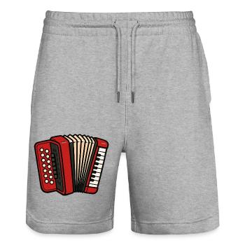accordion - Stanley/Stella Trainer Unisex Organic Jogging Shorts - heather grey - Front - Nik (191cm) & Marisol (170cm)