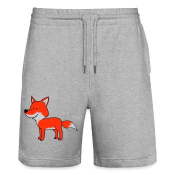 Fox 02 - Stanley/Stella Trainer Unisex Organic Jogging Shorts - heather grey - Front - Nik (191cm) & Marisol (170cm)
