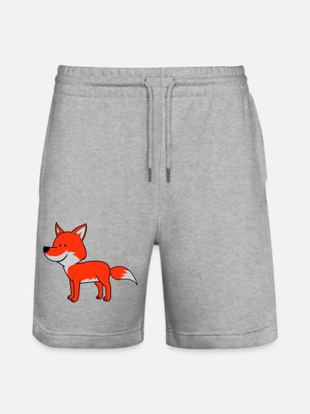 Fox 02 - Stanley/Stella Trainer Unisex Organic Jogging Shorts - heather grey