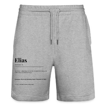 Elias - Stanley/Stella Unisex Bio Joggingshorts Trainer  - Grau meliert - Vorne - Nik (191cm) & Marisol (170cm)
