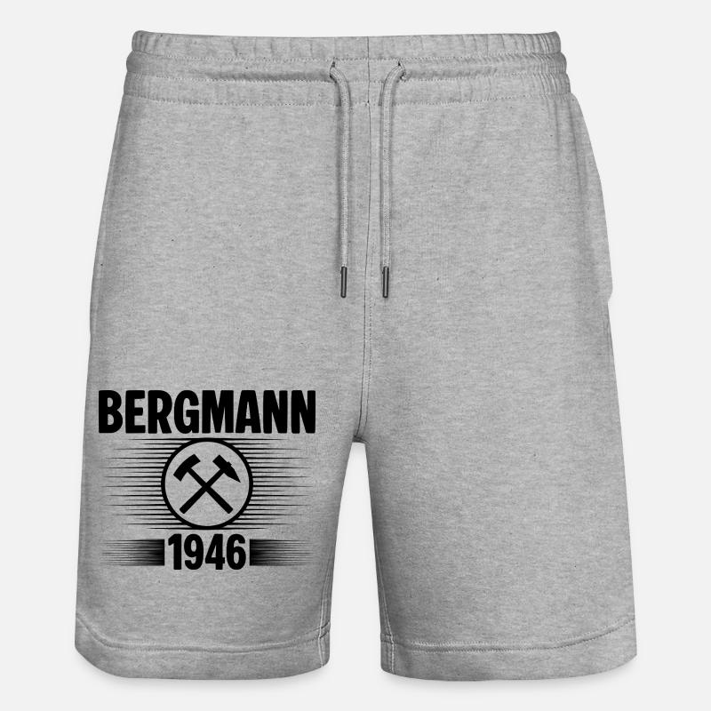 Erzgebirge Bergmann - Stanley/Stella Unisex Bio Joggingshorts Trainer  - Grau meliert