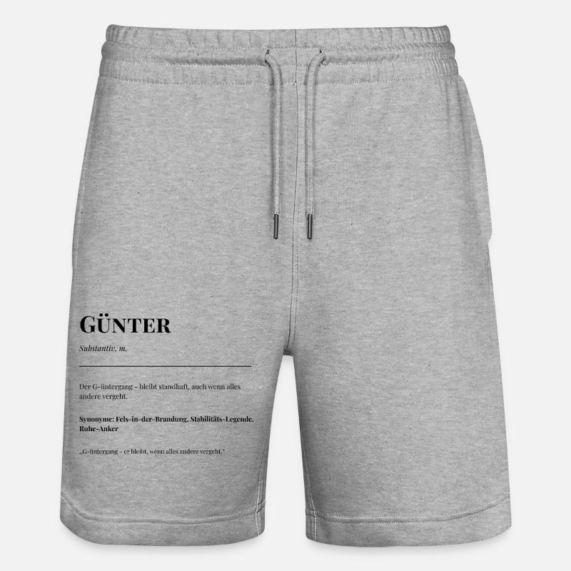 Guenter - Stanley/Stella Unisex Bio Joggingshorts Trainer  - Grau meliert