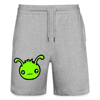 Chenille Alien Mignon Petit Monstre Sourire Heureux - Short de jogging bio TRAINER Stanley/Stella unisexe - gris chiné - Devant - Nik (191cm) & Marisol (170cm)