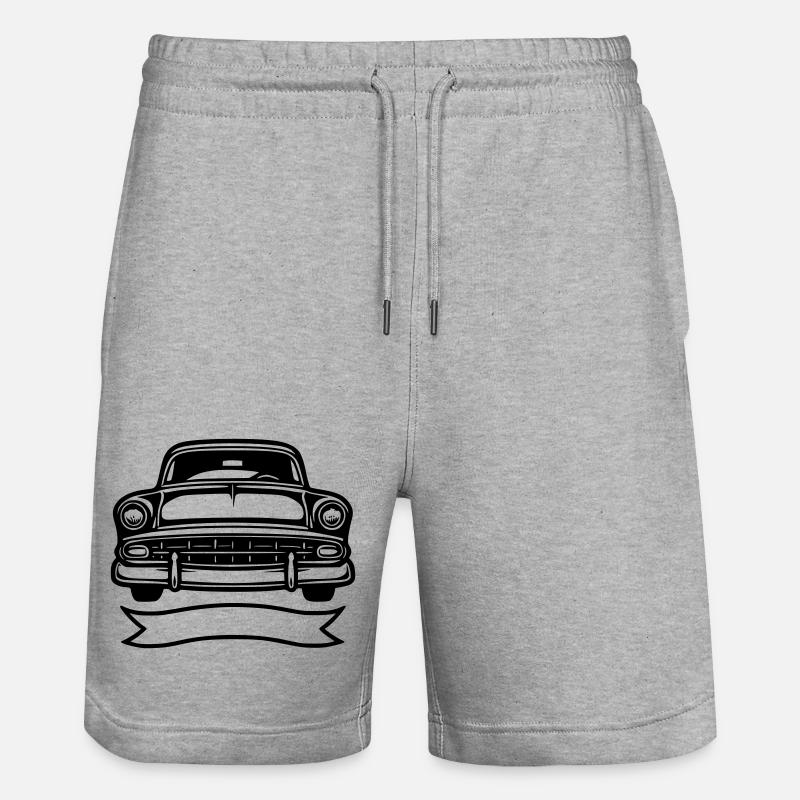 Oldtimer Automobil - Stanley/Stella Unisex Bio Joggingshorts Trainer  - Grau meliert