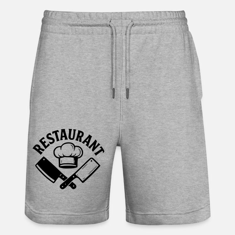Restaurant - Short de jogging bio TRAINER Stanley/Stella unisexe - gris chiné
