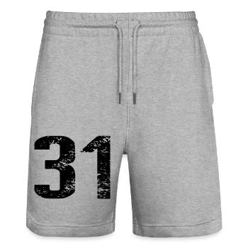 31 Number Jersey - Stanley/Stella Trainer Unisex Organic Jogging Shorts - heather grey - Front - Nik (191cm) & Marisol (170cm)