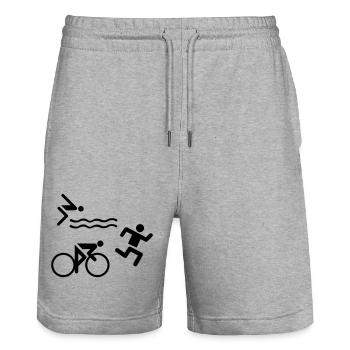 Triathlon - Short de jogging bio TRAINER Stanley/Stella unisexe - gris chiné - Devant - Nik (191cm) & Marisol (170cm)