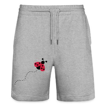 2541614 12868760 Marienkaefer - Stanley/Stella Unisex Bio Joggingshorts Trainer  - Grau meliert - Vorne - Nik (191cm) & Marisol (170cm)
