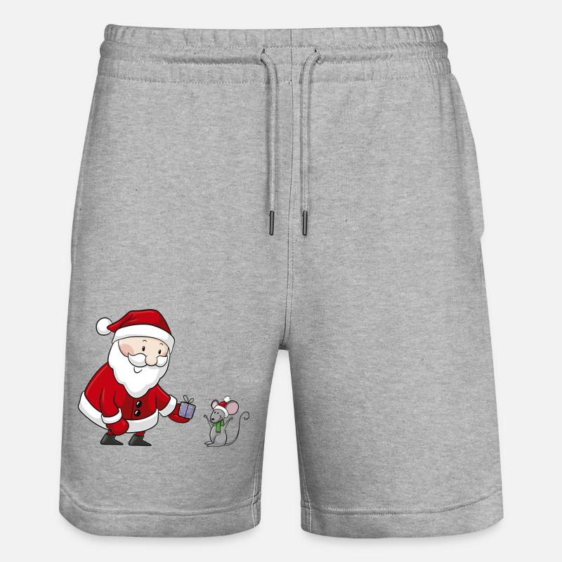 Süßer Comic Weihnachtsmann - Short de jogging bio TRAINER Stanley/Stella unisexe - gris chiné