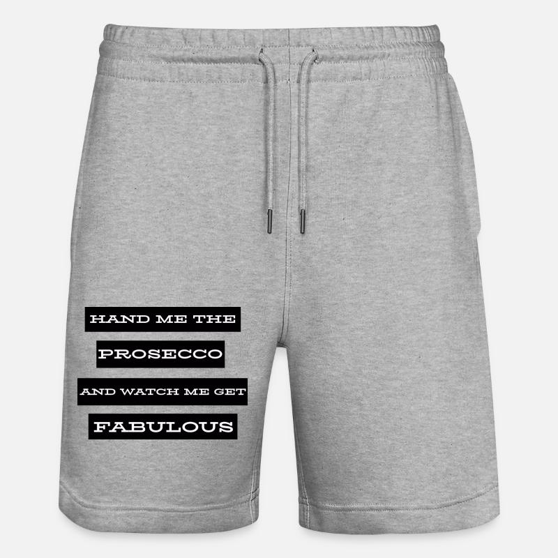 Hand Me The Prosecco - Stanley/Stella Unisex Bio Joggingshorts Trainer  - Grau meliert