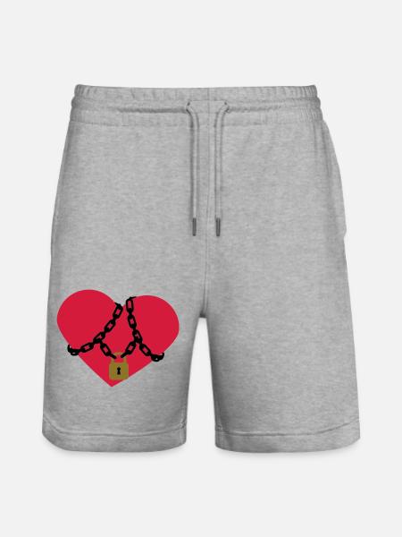 locked_heart - Stanley/Stella Trainer Unisex Organic Jogging Shorts - heather grey