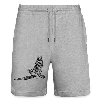 Papagei - Stanley/Stella Unisex Bio Joggingshorts Trainer  - Grau meliert - Vorne - Nik (191cm) & Marisol (170cm)