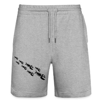 Fish Bone Monsters - Stanley/Stella Unisex Bio Joggingshorts Trainer  - Grau meliert - Vorne - Nik (191cm) & Marisol (170cm)