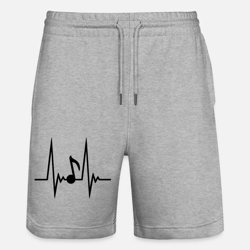 Music Note Pulse - Stanley/Stella Unisex Bio Joggingshorts Trainer  - Grau meliert