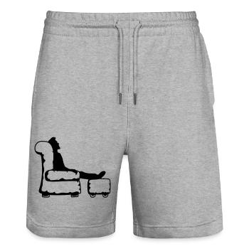 repos sommeil salon meubles tv montre guc - Short de jogging bio TRAINER Stanley/Stella unisexe - gris chiné - Devant - Nik (191cm) & Marisol (170cm)