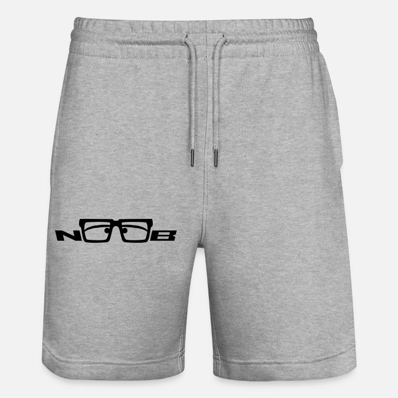 Noob verres visage comique Nerd - Short de jogging bio TRAINER Stanley/Stella unisexe - gris chiné