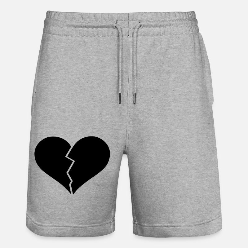 Cœur brisé conception cœur brisé - Short de jogging bio TRAINER Stanley/Stella unisexe - gris chiné