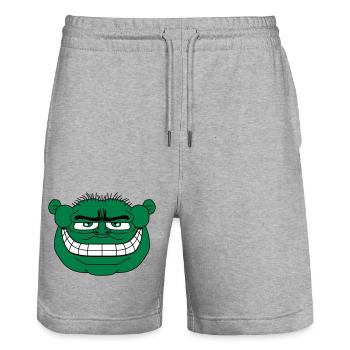 monster gesicht lustig oger ork troll knom horror - Stanley/Stella Unisex Bio Joggingshorts Trainer  - Grau meliert - Vorne - Nik (191cm) & Marisol (170cm)