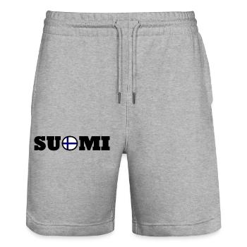 Finnland - Stanley/Stella Unisex Bio Joggingshorts Trainer  - Grau meliert - Vorne - Nik (191cm) & Marisol (170cm)