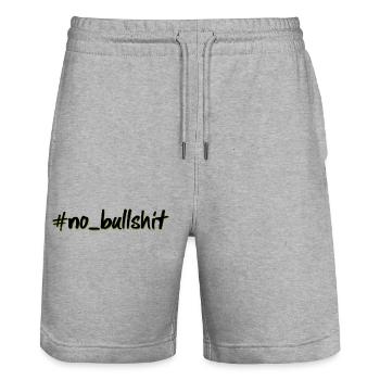 hashtag no bullshit - Stanley/Stella Trainer Unisex Organic Jogging Shorts - heather grey - Front - Nik (191cm) & Marisol (170cm)
