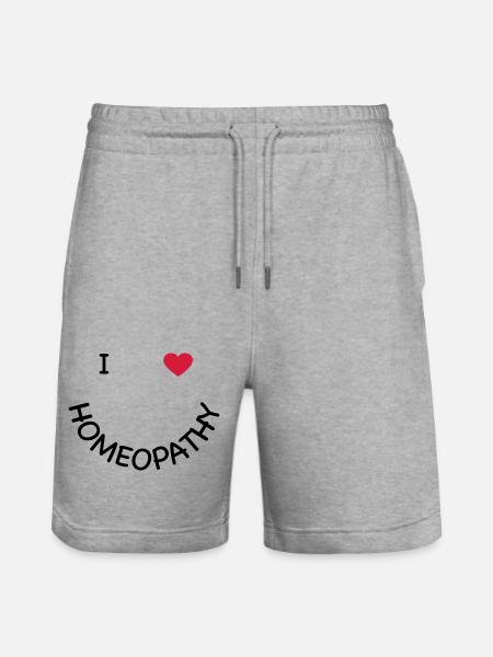 I love homeopathy - Stanley/Stella Trainer Unisex Organic Jogging Shorts - heather grey