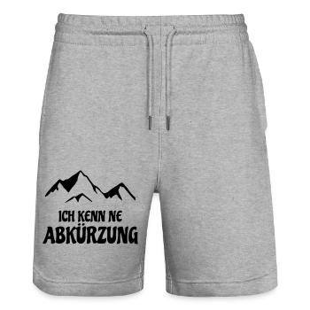 ich kenn ne Abkürzung Berge - Stanley/Stella Unisex Bio Joggingshorts Trainer  - Grau meliert - Vorne - Nik (191cm) & Marisol (170cm)