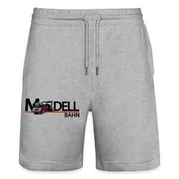 Modellbahn - Stanley/Stella Unisex Bio Joggingshorts Trainer  - Grau meliert - Vorne - Nik (191cm) & Marisol (170cm)
